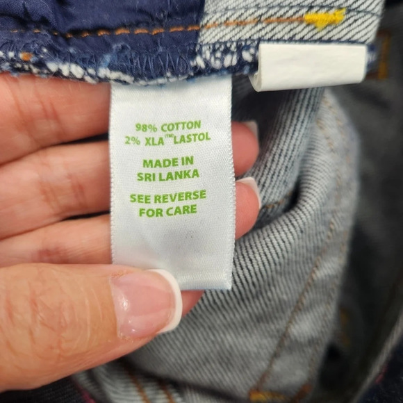 Lilly Pulitzer Y2K Main Line Fit Cropped Blue Denim Dark Wash Denim Jeans Size 2 - Picture 10 of 14